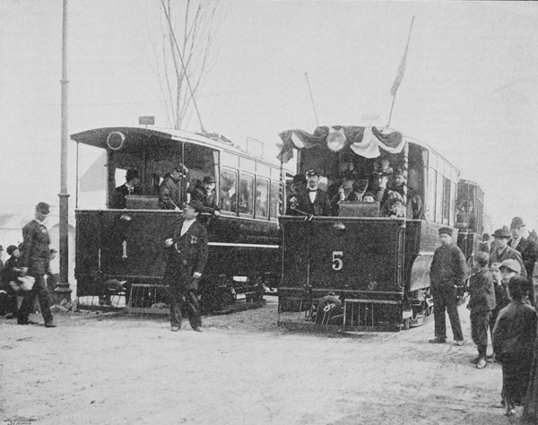 Zahájení provozu elektrické tramvajové linky z Karlína do Vysočan v březnu 1896