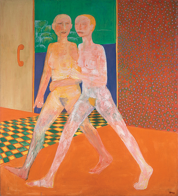 Jiří Sopko, Dámičky (1972, olej, plátno, 200 × 180, Galerie Gema)