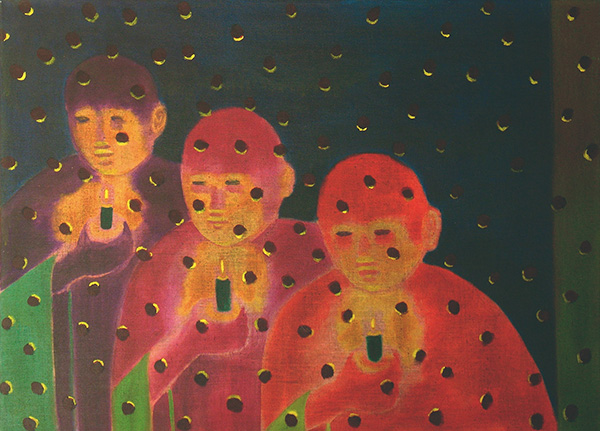 Jiří Sopko, Světlo (1999, akryl, plátno, 70 × 96,8, Galerie Gema)